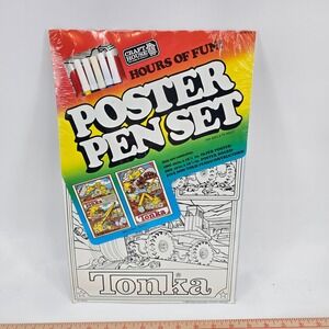 Vintage 1989 Craft House Tonka Trucks Poster Pen Set Sealed Retro Coloring Kit